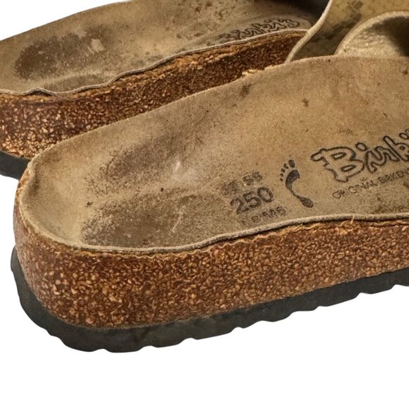 Birkenstock Birki's Catalina Snakeskin Gold Slide Sandals Women’s Size 8 *FLAWS* - Picture 14 of 16